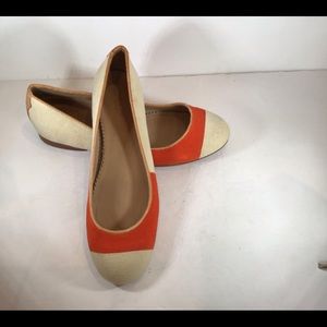 rag & bone Orange and Cream Canvas Ballet Flats